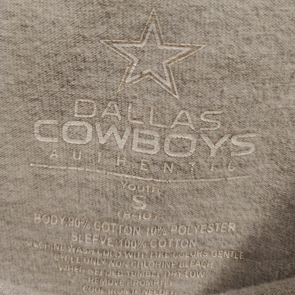 Dallas Cowboys Authentic Kids Large Helmet Graphic Long Sleeve T-shirt - Picture 6 of 7